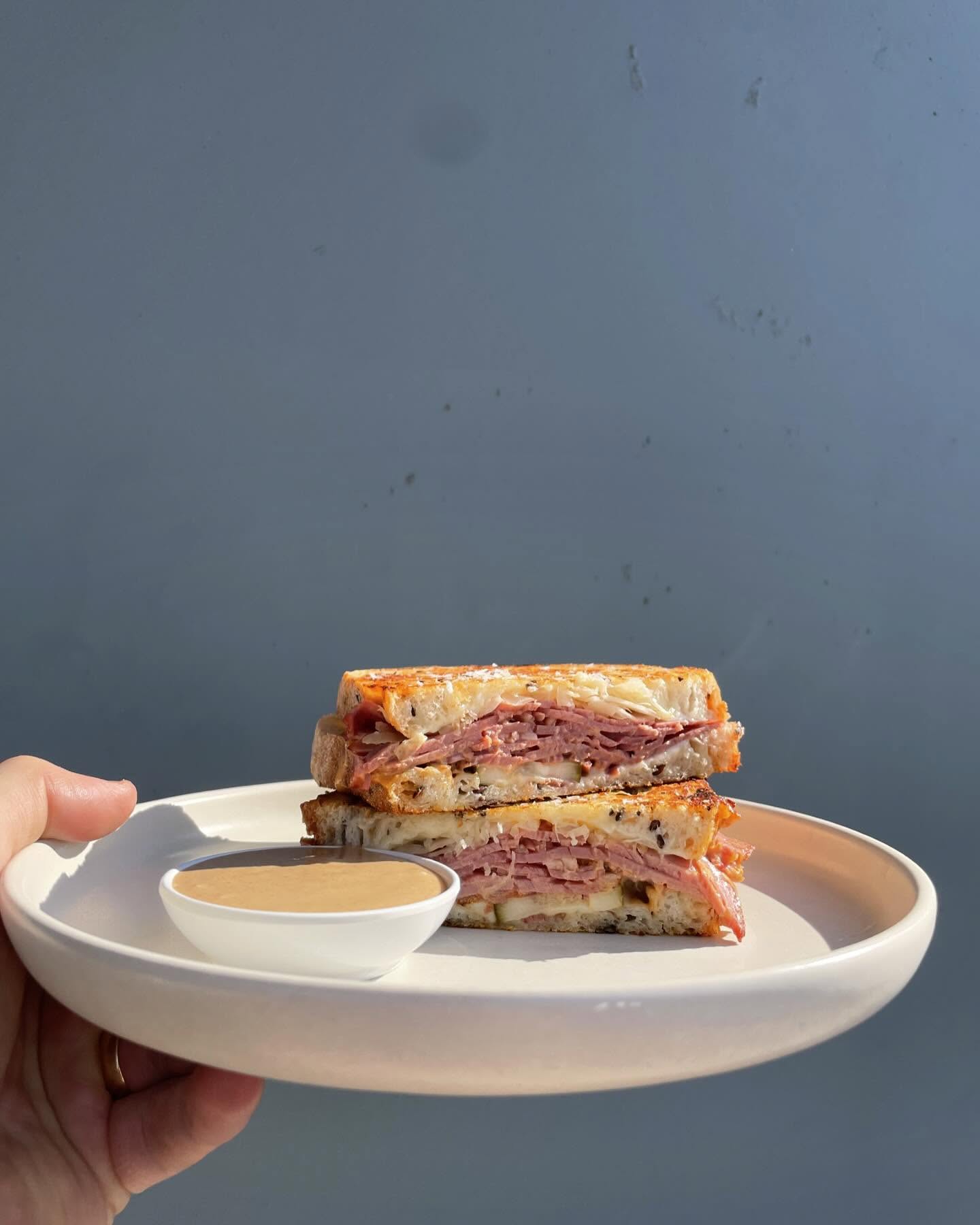 Reuben toastie at Elevate Specialty Coffee
